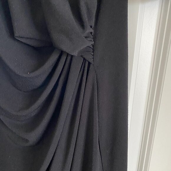 Beautiful Classic NIK + ZOE Fully Lined Black Dress with Draped Waist Size XXL - Picture 2 of 4